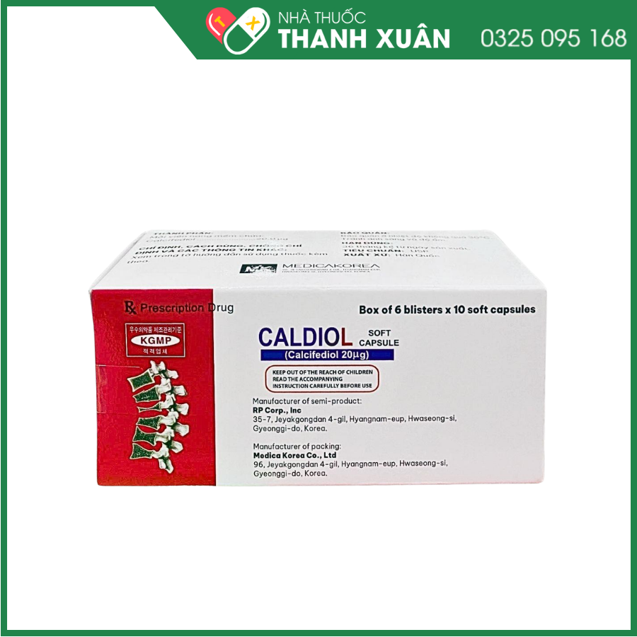 Caldiol 20mcg phòng và trị loãng xương, còi xương